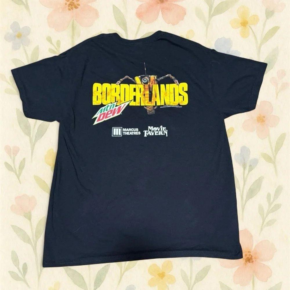 Borderlands Movie Promo T-Shirt Large Black Claptrap Marcus Theatres Mt Dew 2024 - Picture 3 of 5